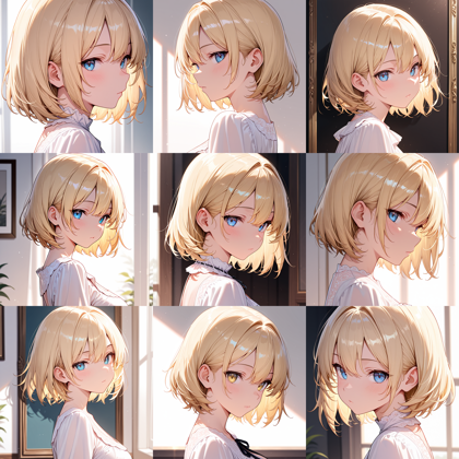 JANKU v5 - 耳より手前、頬の部分に垂れる髪 (サイドの髪) を表現するプロンプト、画像生成結果:画像6