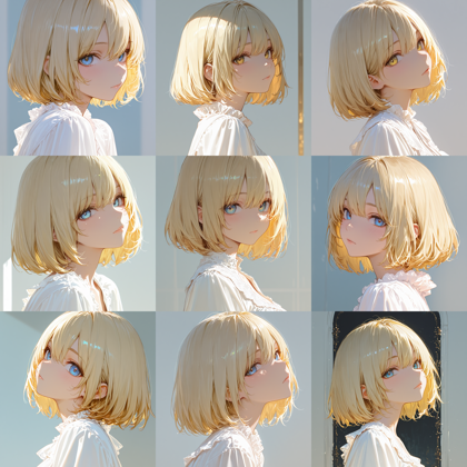 PerfectDeliberate-Anime v2.0 A - 耳より手前、頬の部分に垂れる髪 (サイドの髪) を表現するプロンプト、画像生成結果:画像8