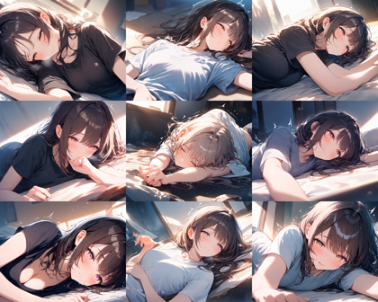 Animagine XL v4.0 opt - 失神、痙攣しているキャラクターのプロンプト、画像生成結果:画像7
