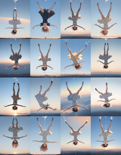 キャラクターが空中で落下するプロンプト:画像3