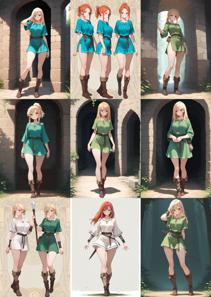Hassaku XL v3.1 - 剣と魔法のファンタジー世界に登場するキャラクターのコスチュームを表現するプロンプト、画像生成結果:画像3
