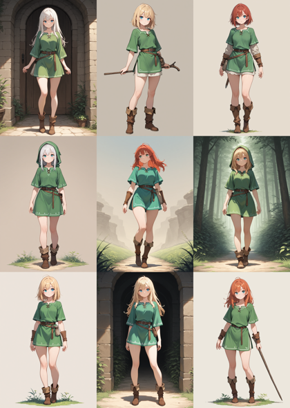 Nova Anime XL v12.5 - 剣と魔法のファンタジー世界に登場するキャラクターのコスチュームを表現するプロンプト、画像生成結果:画像2