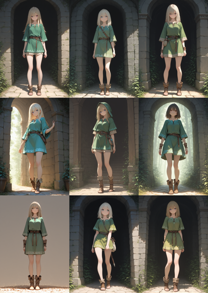 PerfectDeliberate-Anime v2.0 A - 剣と魔法のファンタジー世界に登場するキャラクターのコスチュームを表現するプロンプト、画像生成結果:画像9