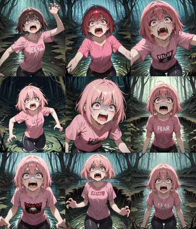 animemix v7.5 - 怖がっている、恐怖の表情を表現するプロンプト、画像生成結果:画像5