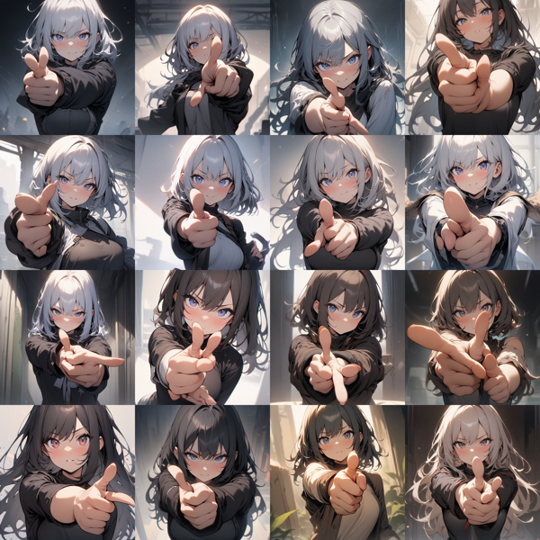 指鉄砲のポーズのプロンプト:画像2