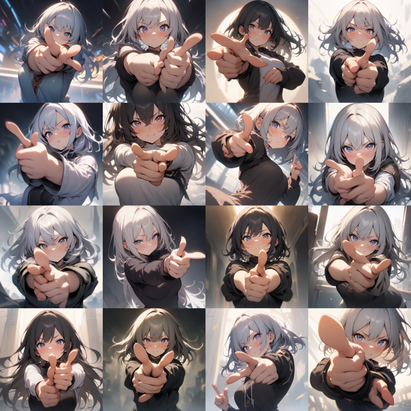 指鉄砲のポーズのプロンプト:画像12