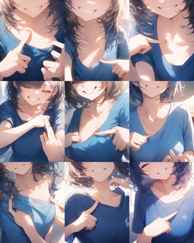 Animagine XL v4.0 opt - 指でなぞる、指で触れる、指で押し込むポーズを表現するプロンプト、画像生成結果:画像3