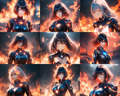 Animagine XL 4.0 opt - 炎の効果を表現するプロンプト、画像生成結果:画像8