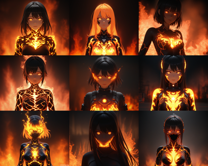 WAI-illustrious-SDXL v16.0 - 炎の効果を表現するプロンプト、画像生成結果:画像5