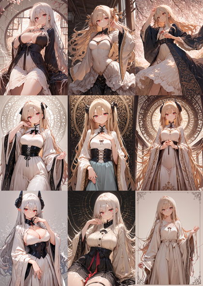 7th anime XL-IL B - 袖の先端が広がっているデザインの服を表現するプロンプト、画像生成結果:画像4