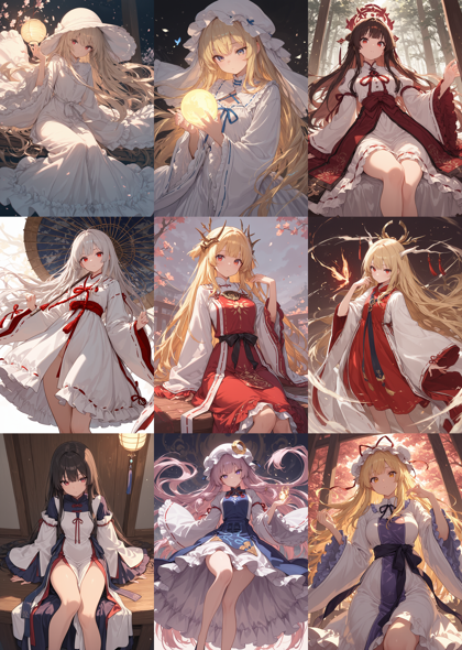 WAI-illustrious-SDXL v15.0 - 袖の先端が広がっているデザインの服を表現するプロンプト、画像生成結果:画像1