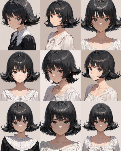 Nova Anime XL v12.5 - 毛先に向かって裾が広がる、外はねするヘアスタイルを表現するプロンプト、画像生成結果:画像5