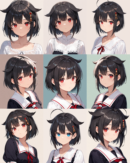 Nova Anime XL v12.5 - 毛先に向かって裾が広がる、外はねするヘアスタイルを表現するプロンプト、画像生成結果:画像11