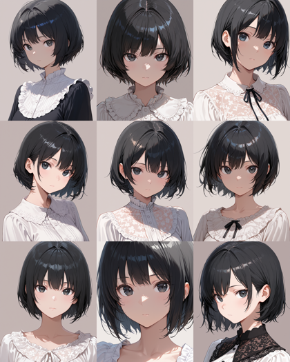 WAI-illustrious-SDXL v15.0 - 毛先に向かって裾が広がる、外はねするヘアスタイルを表現するプロンプト、画像生成結果:画像1