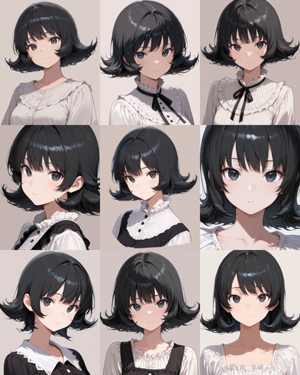 WAI-illustrious-SDXL v15.0 - 毛先に向かって裾が広がる、外はねするヘアスタイルを表現するプロンプト、画像生成結果:画像4