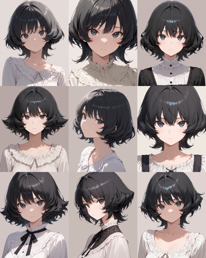 WAI-illustrious-SDXL v15.0 - 毛先に向かって裾が広がる、外はねするヘアスタイルを表現するプロンプト、画像生成結果:画像7