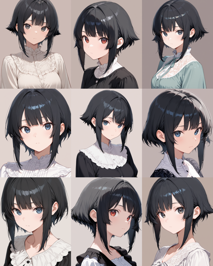 WAI-illustrious-SDXL v15.0 - 毛先に向かって裾が広がる、外はねするヘアスタイルを表現するプロンプト、画像生成結果:画像13