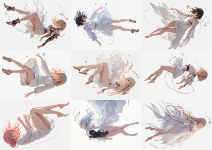 7th anime XL-IL A - 空中に浮いているポーズのキャラクターを表現するプロンプト、画像生成結果:画像25