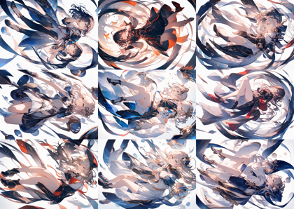 Animagine XL 4.0 opt - 空中に浮いているポーズのキャラクターを表現するプロンプト、画像生成結果:画像1