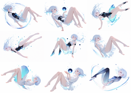 Anime ArtFlow Illustrious v3.0 - 空中に浮いているポーズのキャラクターを表現するプロンプト、画像生成結果:画像13