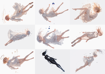 ANTI-NOVA v1.0 - 空中に浮いているポーズのキャラクターを表現するプロンプト、画像生成結果:画像73