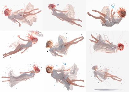 Bismuth Illustrious Mix v6.0 - 空中に浮いているポーズのキャラクターを表現するプロンプト、画像生成結果:画像20