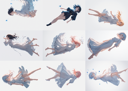 boleromix v7.00 - 空中に浮いているポーズのキャラクターを表現するプロンプト、画像生成結果:画像63