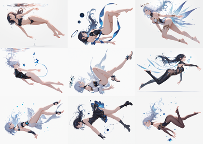 CatPony Ani-il v2.1 Dark - 空中に浮いているポーズのキャラクターを表現するプロンプト、画像生成結果:画像23