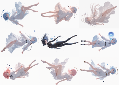 Diving-Illustrious Flat Anime Paradigm Shift v4.0 - 空中に浮いているポーズのキャラクターを表現するプロンプト、画像生成結果:画像66