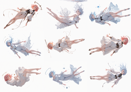 Diving-Illustrious Anime v13.0 - 空中に浮いているポーズのキャラクターを表現するプロンプト、画像生成結果:画像8