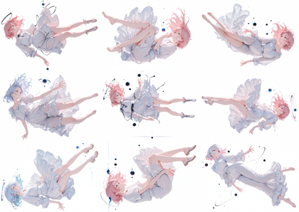 endlustria-LUMICA v2 - 空中に浮いているポーズのキャラクターを表現するプロンプト、画像生成結果:画像33