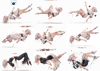 Exodus Chiron v2 - 空中に浮いているポーズのキャラクターを表現するプロンプト、画像生成結果:画像34