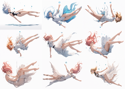 FiaMix Illustrious-XL v2.90 - 空中に浮いているポーズのキャラクターを表現するプロンプト、画像生成結果:画像64