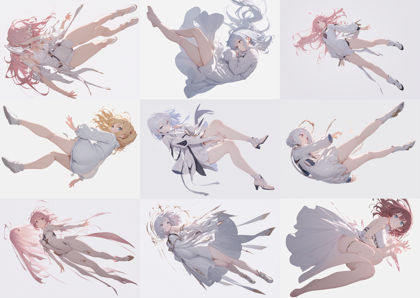 GrayColor - 2.5D model v2.0 - 空中に浮いているポーズのキャラクターを表現するプロンプト、画像生成結果:画像36