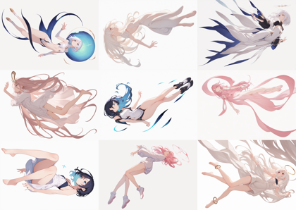 Hadrian Delice SDXL ILL v7.1 - 空中に浮いているポーズのキャラクターを表現するプロンプト、画像生成結果:画像37