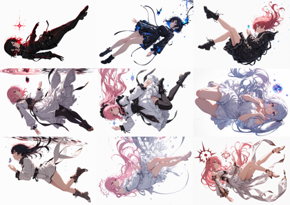 Hakushi Mix v1.41 - 空中に浮いているポーズのキャラクターを表現するプロンプト、画像生成結果:画像7