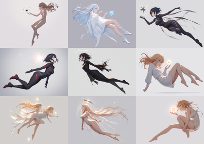 Hoseki - LustrousMix v2 - 空中に浮いているポーズのキャラクターを表現するプロンプト、画像生成結果:画像17