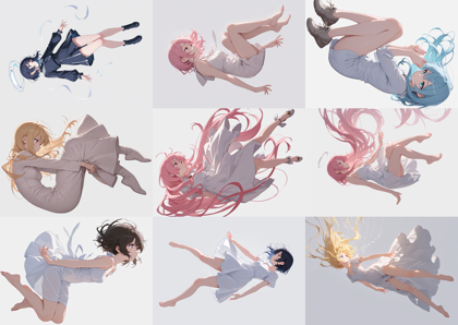 Ikastrious v15.1 - 空中に浮いているポーズのキャラクターを表現するプロンプト、画像生成結果:画像41