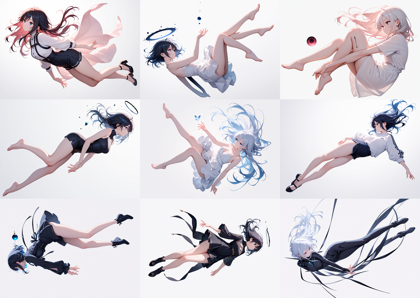 JANKU v5 - 空中に浮いているポーズのキャラクターを表現するプロンプト、画像生成結果:画像6