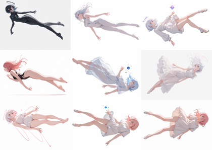 Kodoranime v4.0 - 空中に浮いているポーズのキャラクターを表現するプロンプト、画像生成結果:画像46