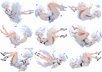 LinenIllustrious v2.0 - 空中に浮いているポーズのキャラクターを表現するプロンプト、画像生成結果:画像47