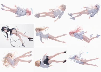 LizMix Version 20 - 空中に浮いているポーズのキャラクターを表現するプロンプト、画像生成結果:画像65