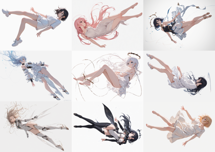Mirai Mix Revival v5.0 - 空中に浮いているポーズのキャラクターを表現するプロンプト、画像生成結果:画像49