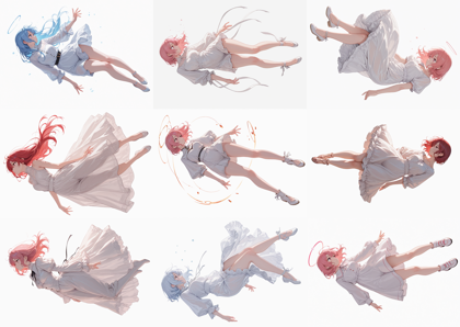 Model-EX v7.0 - 空中に浮いているポーズのキャラクターを表現するプロンプト、画像生成結果:画像51