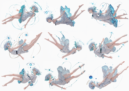 nununu_mix v4.0 - 空中に浮いているポーズのキャラクターを表現するプロンプト、画像生成結果:画像52