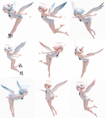 nununu_mix v4.0 - 空中に浮いているポーズのキャラクターを表現するプロンプト、画像生成結果:画像80