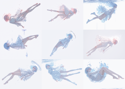 PerfectDeliberate-Anime v2.0 A - 空中に浮いているポーズのキャラクターを表現するプロンプト、画像生成結果:画像54