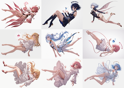 Silence Mix v7.0 - 空中に浮いているポーズのキャラクターを表現するプロンプト、画像生成結果:画像59