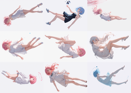 Squizoid v3.0 - 空中に浮いているポーズのキャラクターを表現するプロンプト、画像生成結果:画像42