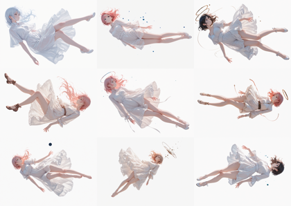 UmetanaMix V2 v1.30 - 空中に浮いているポーズのキャラクターを表現するプロンプト、画像生成結果:画像21